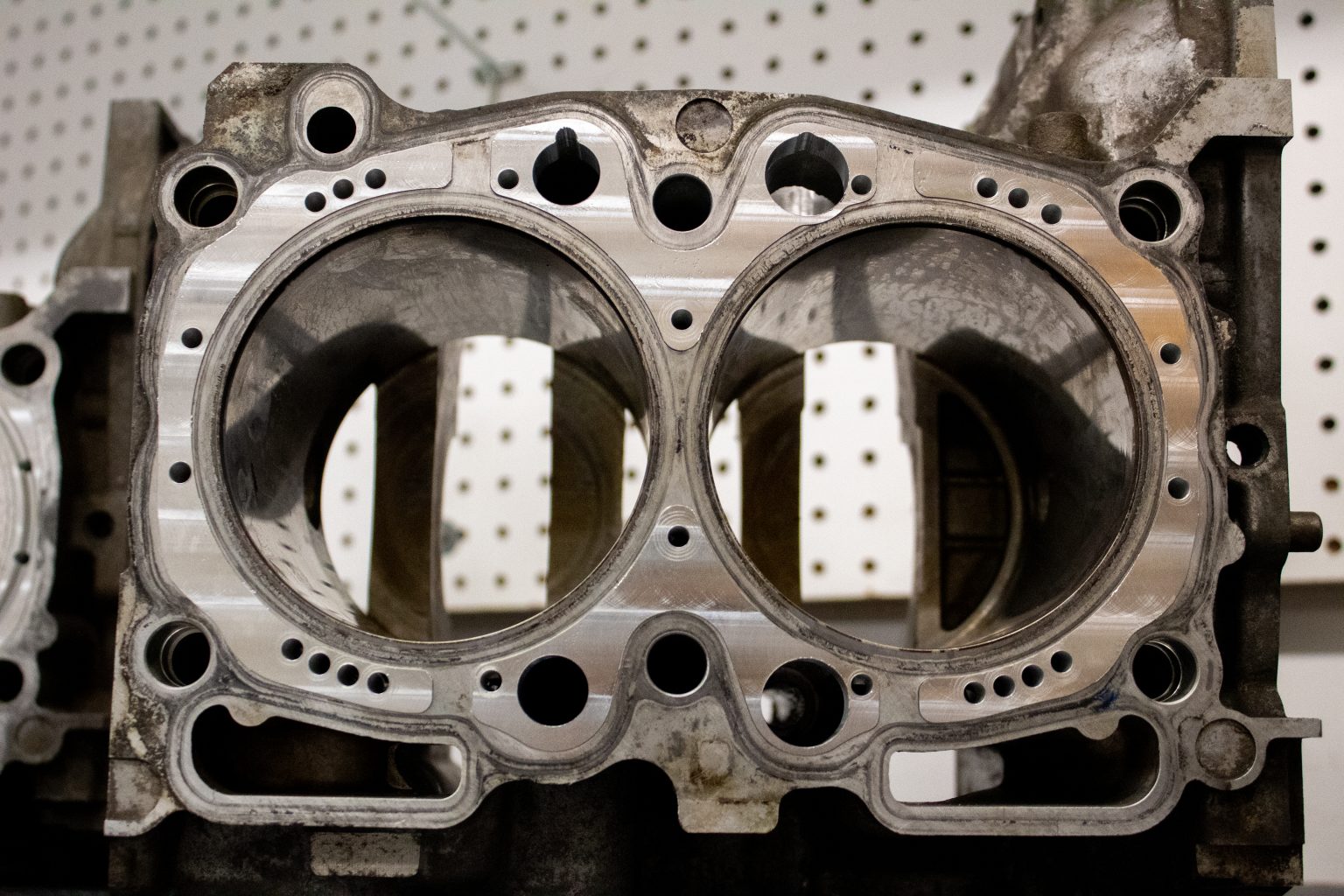 Closed deck Subaru engine case conversion AA Performance Project AA